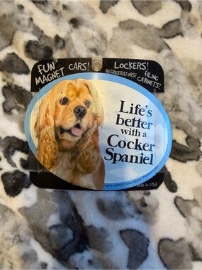 Cocker Spaniel Magnetic Sign - Blue Dog Design